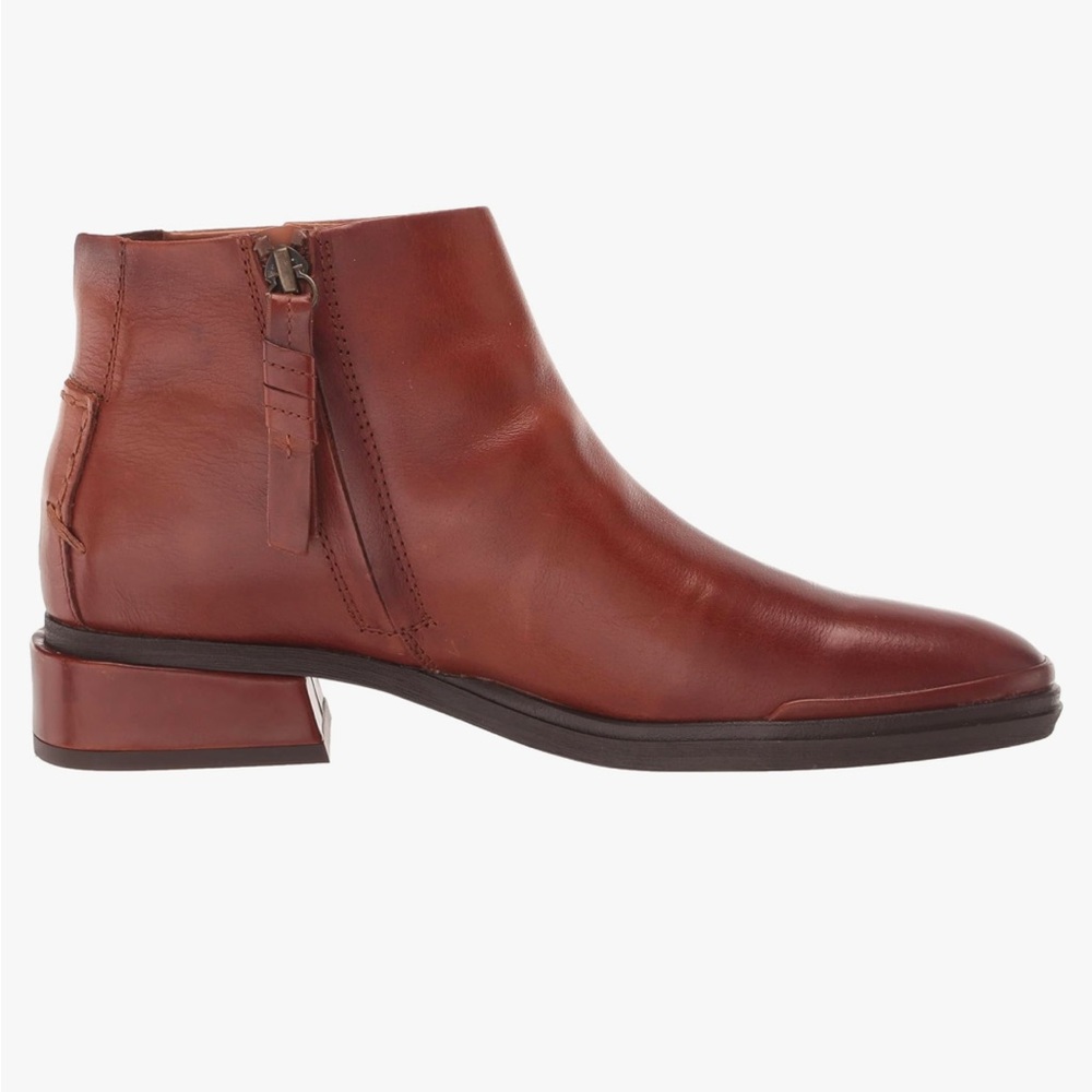 Franco Sarto Nemi Leather Western Ankle Booties Brown 9.5 NWOT
